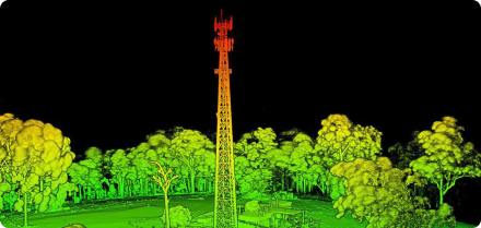 드론 자율 비행 3D스캐너로 Communication Towers, 타워 스캔 및 조사 이미지