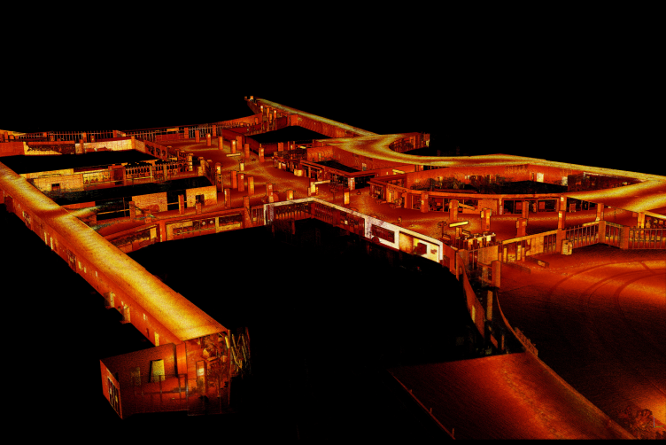 건물외관, 지역을 이동형 3d스캐너 호버맵 hovermap을 통해 안전진단 조사