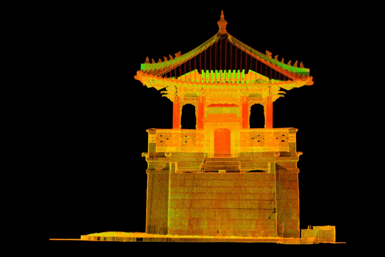 고정형 라이카3d스캐너를 통해 포인트클라우드 기반인 문화재 건물 3d스캔 데이터